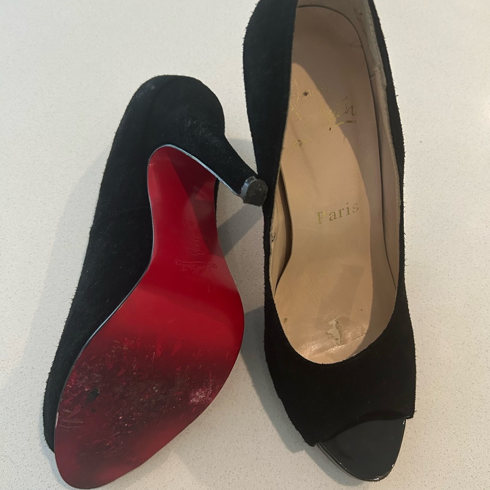 Christian Louboutin Black and Red Signature Heels